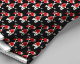 Red Tropical flowers Pattern
