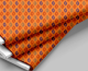 Orange Ikat Butta Pattern